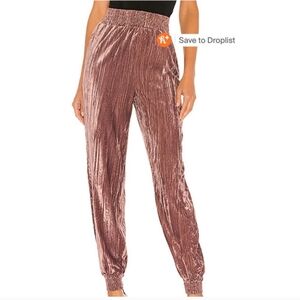 Velvet Joggers size Med NBD brand Pink Mauve